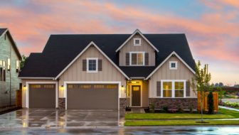 A beautiful house with sloping roof