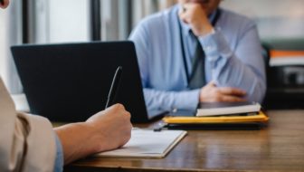 A man applying for an employer identification number as starting a new business.